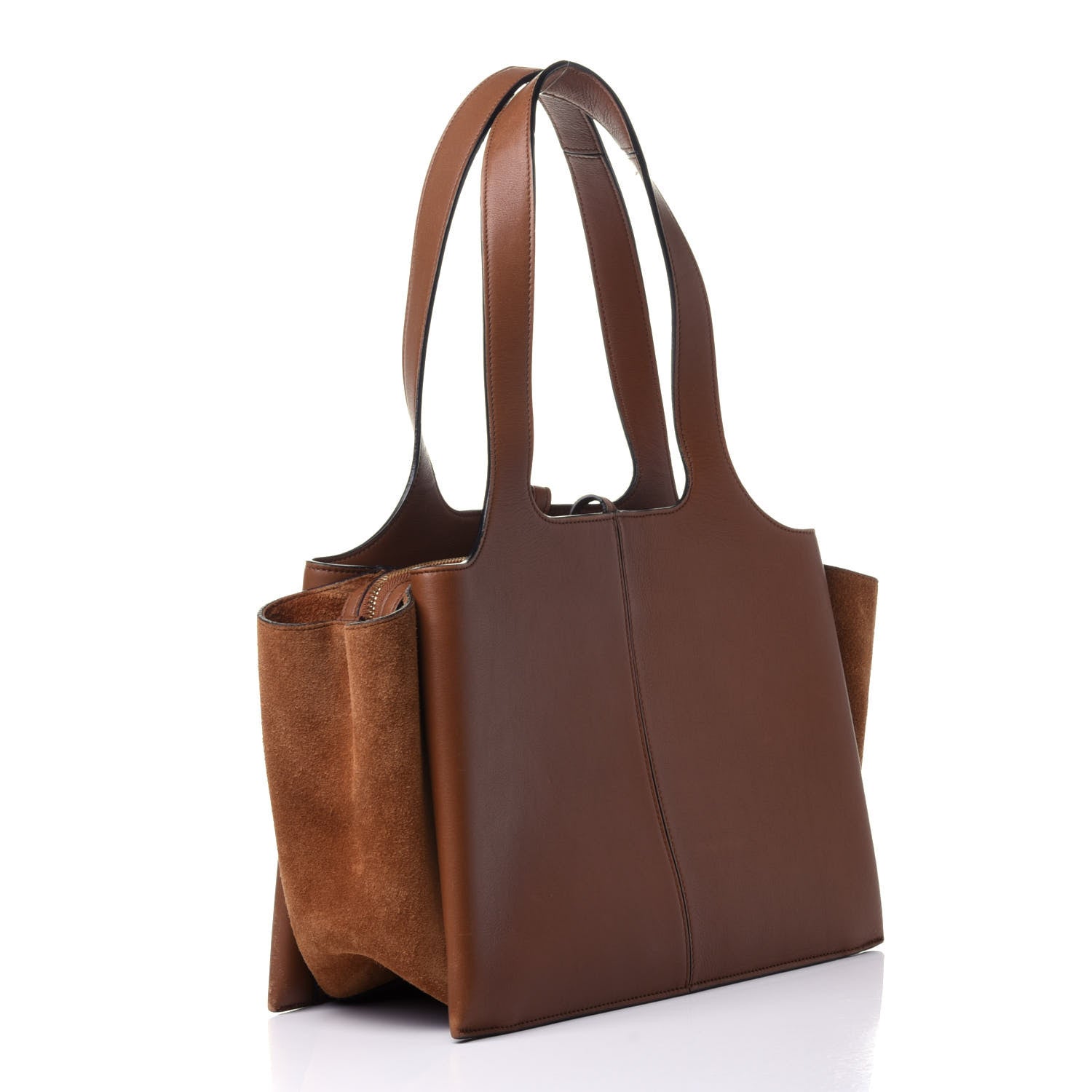 Celine Smooth Calfskin Suede Small Tri-Fold Bag Camel 2 of 9
