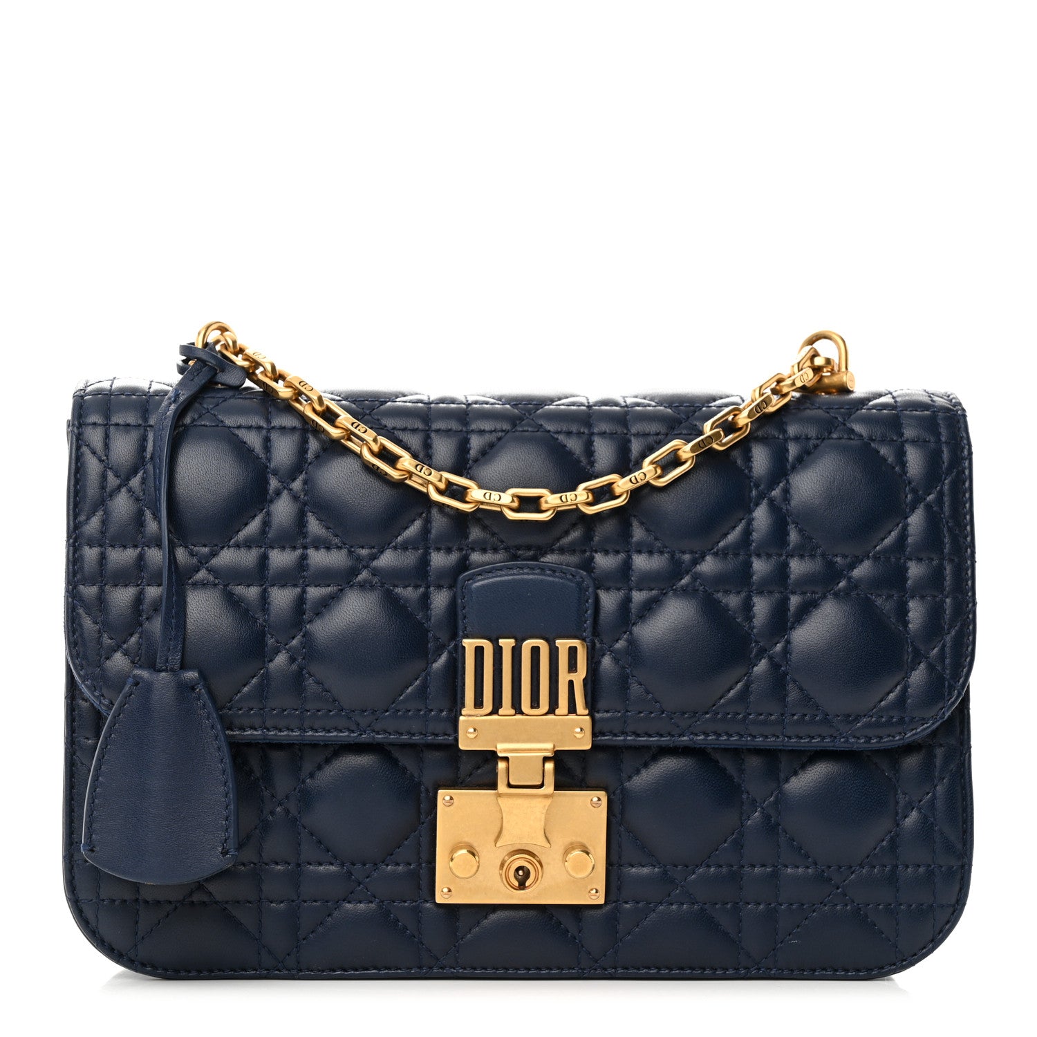 Christian Dior Lambskin Cannage Large Dioraddict Flap Bag Indigo Blue 1 of 13