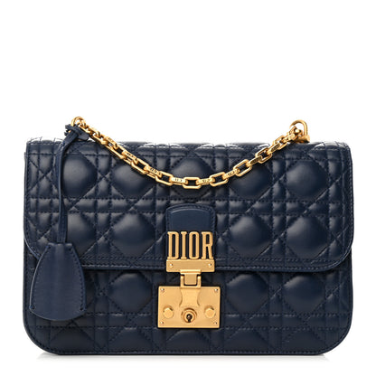 Christian Dior Lambskin Cannage Large Dioraddict Flap Bag Indigo Blue 1 of 13