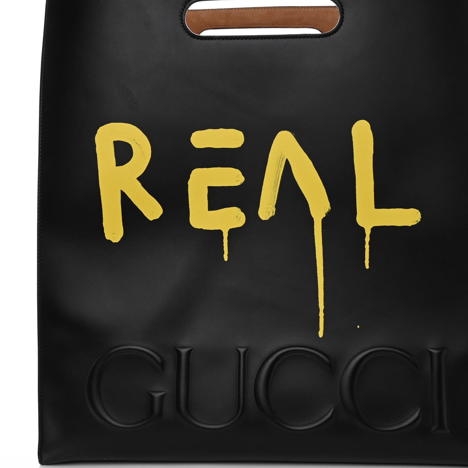 Gucci Calfskin GucciGhost Real Large XL Tote Black Yellow 7 of 10