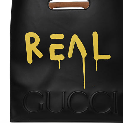 Gucci Calfskin GucciGhost Real Large XL Tote Black Yellow 7 of 10