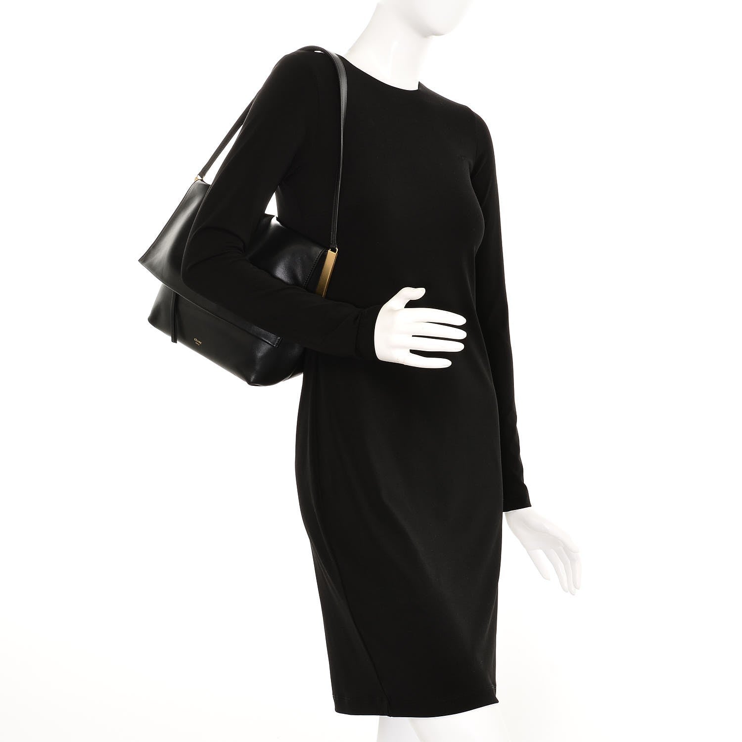 Celine Smooth Calfskin Flap Clasp Bag Black 2 of 7