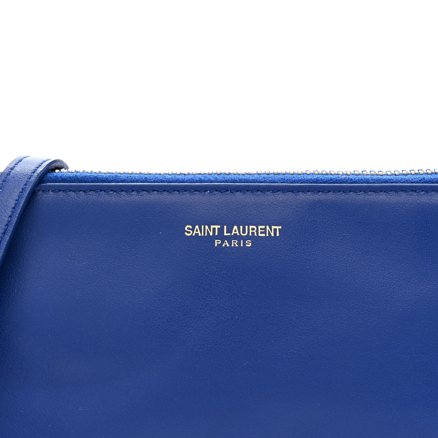 Saint Laurent Calfskin Monogram Phone Pouch Crossbody Bag Blue Majorelle 8 of 11