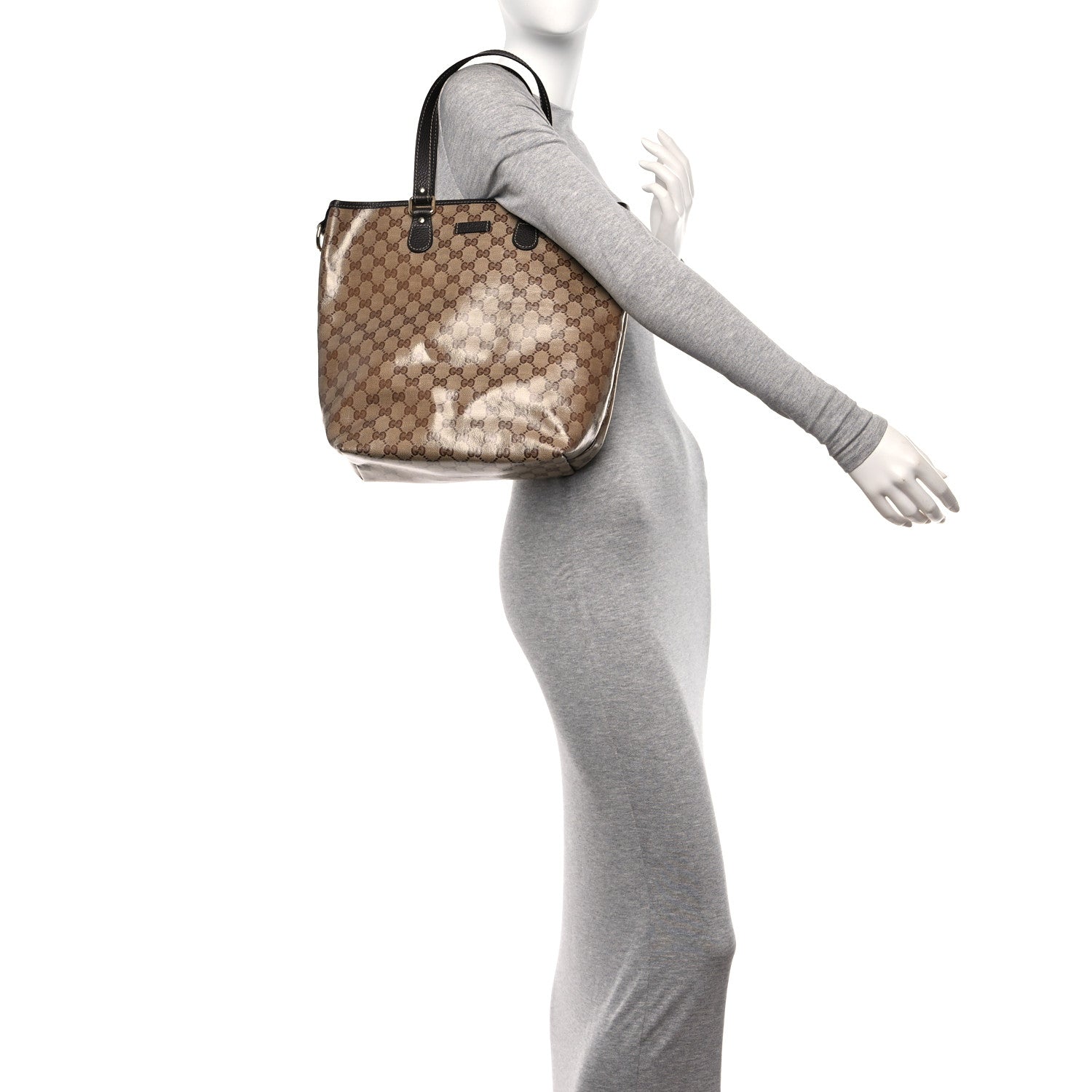 Gucci Crystal Monogram Joy Tote Dark Brown 2 of 11