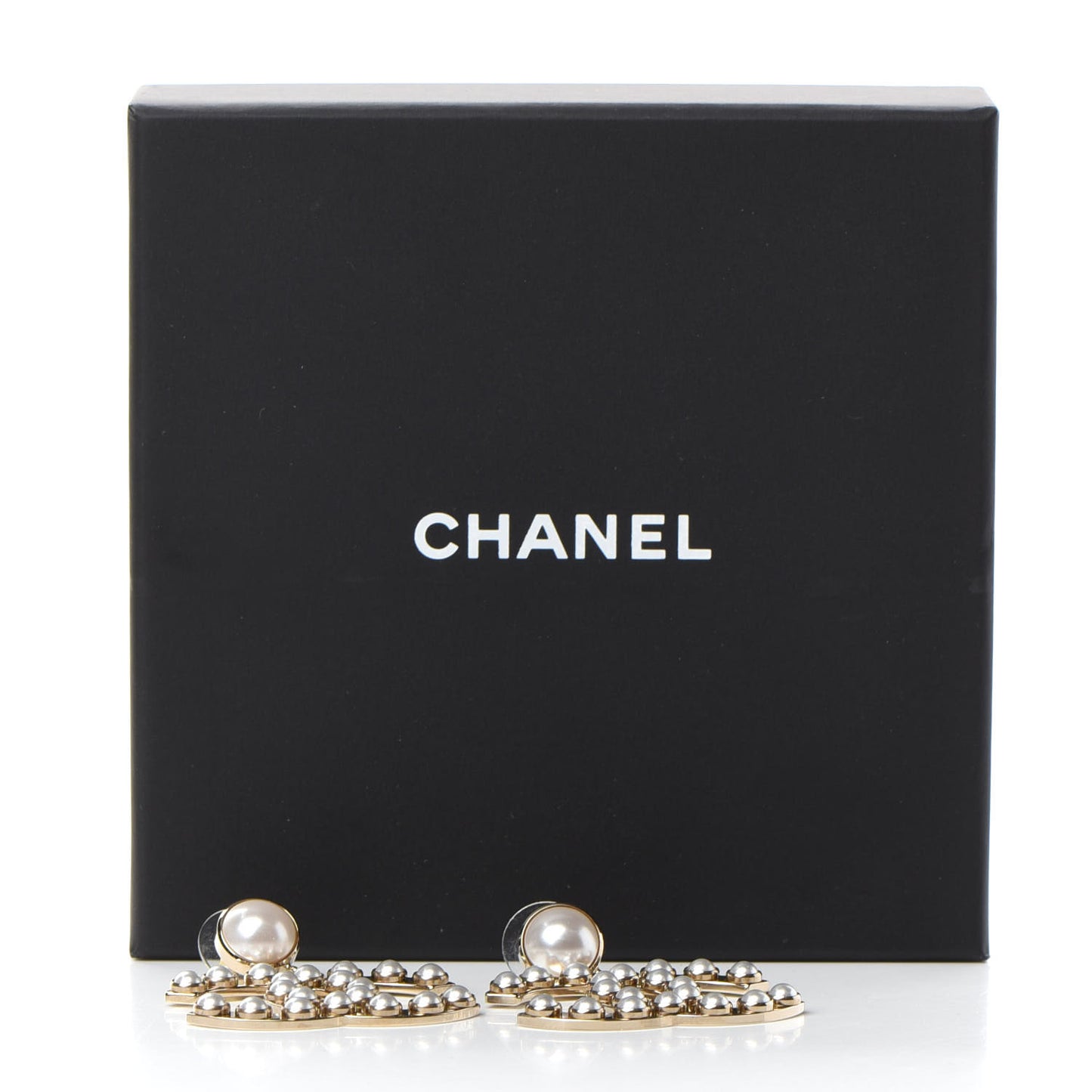 Pearl CC Drop Earrings Gold