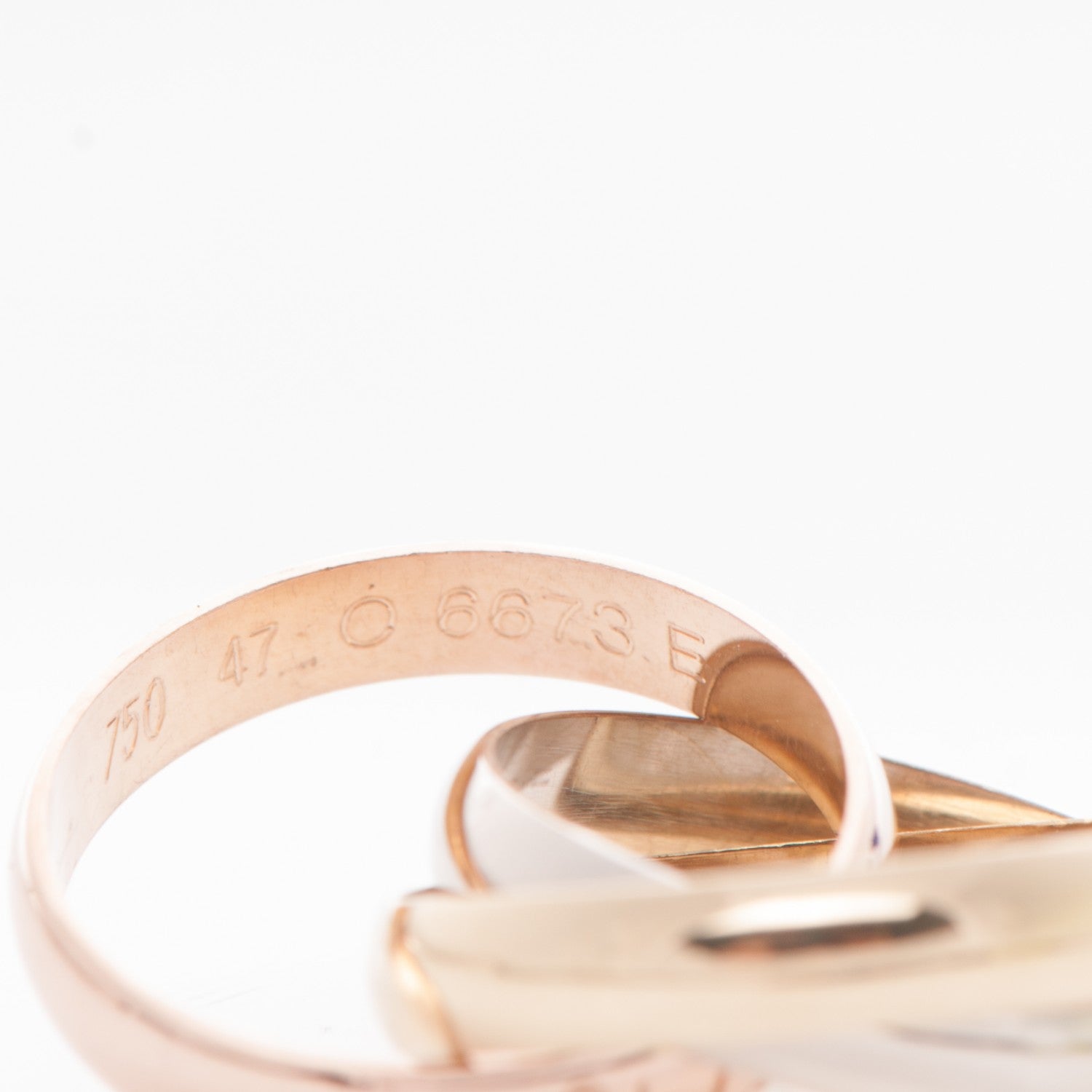 Cartier 18K Pink Yellow White Gold Small Trinity Ring 47 4 4 of 4