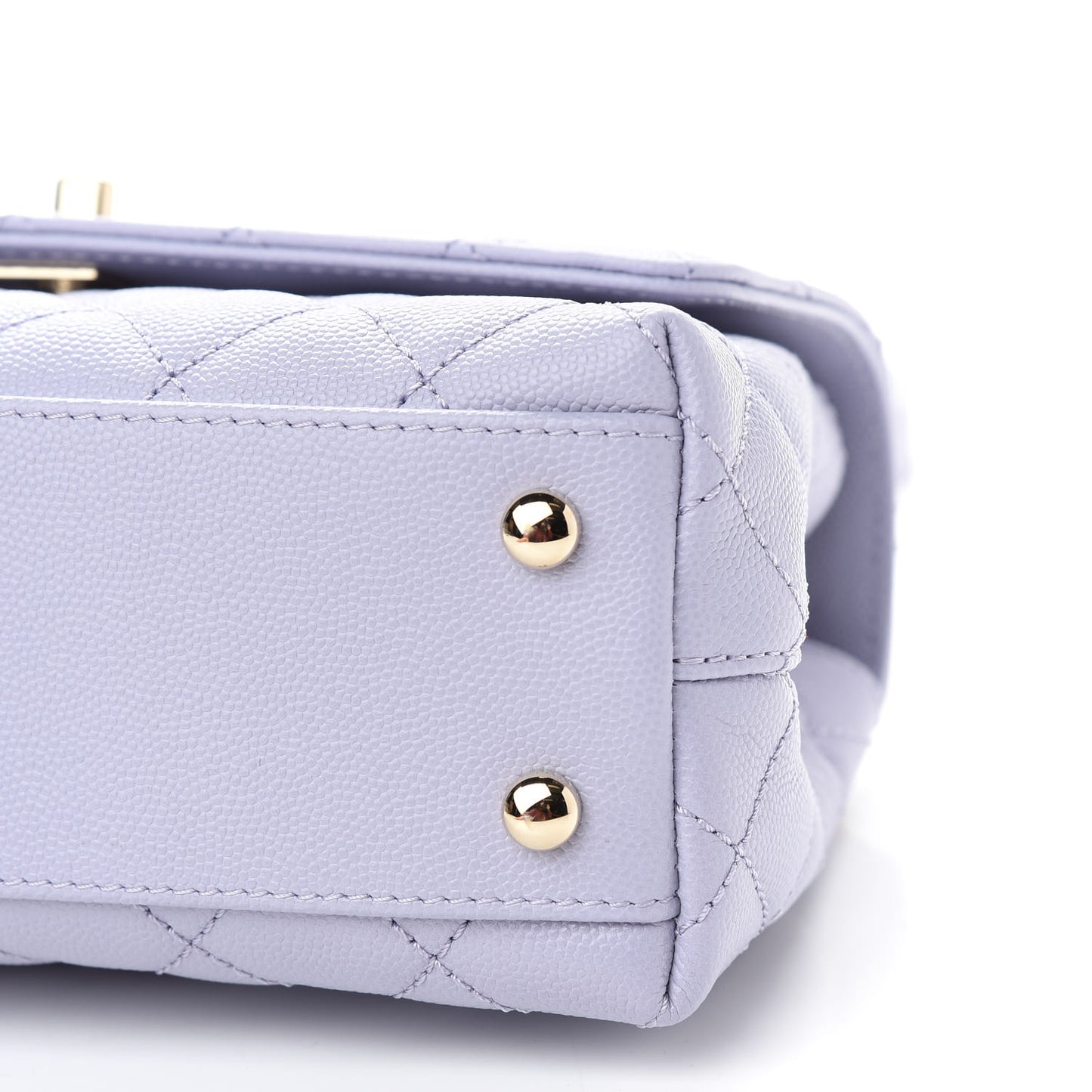 Caviar Quilted Mini Coco Handle Flap Light Purple