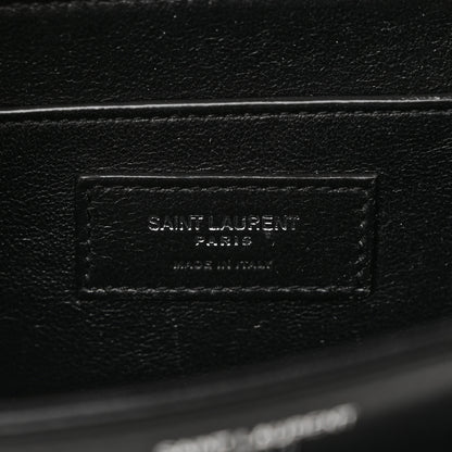 Saint Laurent Box Calfskin Monogram Medium Solferino Satchel Black 6 of 10
