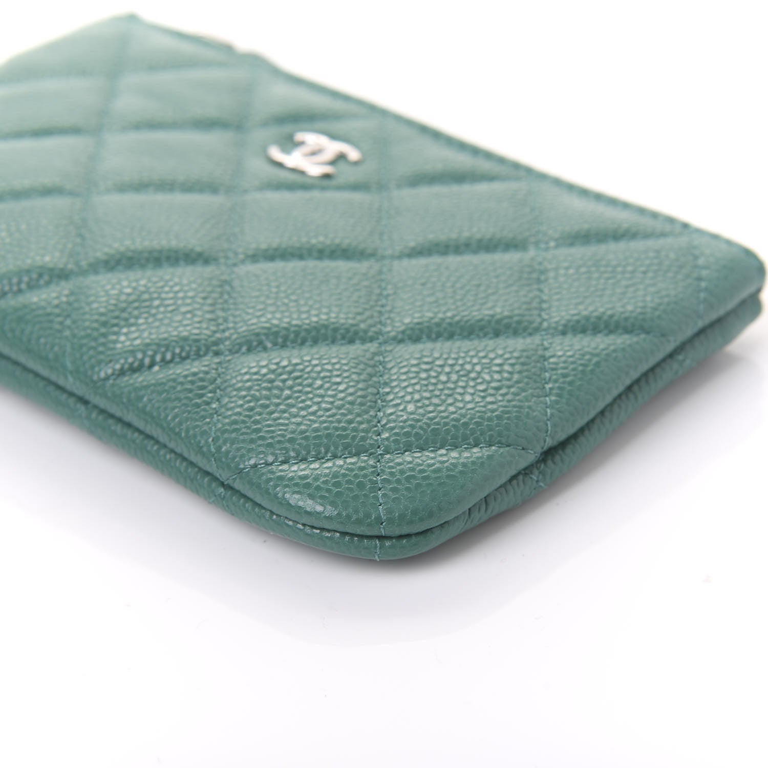 Chanel Caviar Quilted Small Cosmetic Case Green 7 of 11