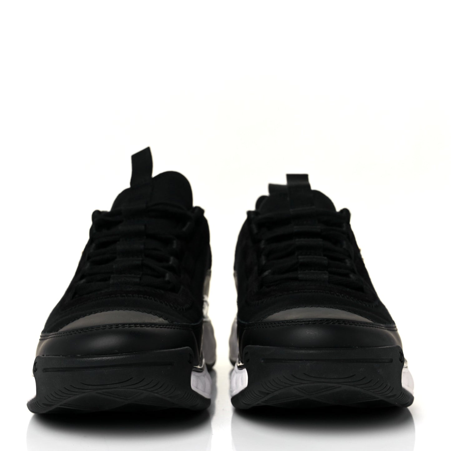 Velvet Calfskin Mixed Fibers CC Sneakers 37.5 Black