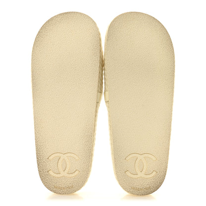 Chanel Braided Knit CC Mules 39 Ecru 6 of 10