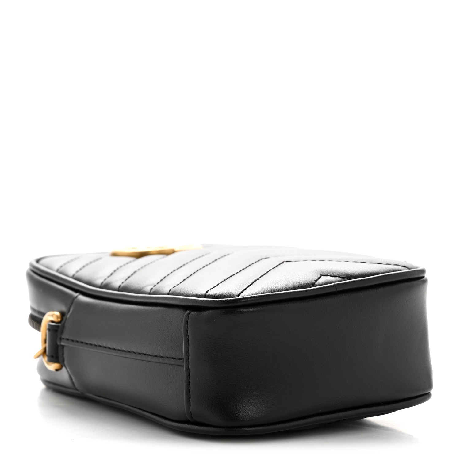 Gucci Calfskin Matelasse Mini GG Marmont Crossbody Bag Black 4 of 11