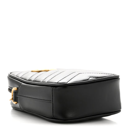 Gucci Calfskin Matelasse Mini GG Marmont Crossbody Bag Black 4 of 11