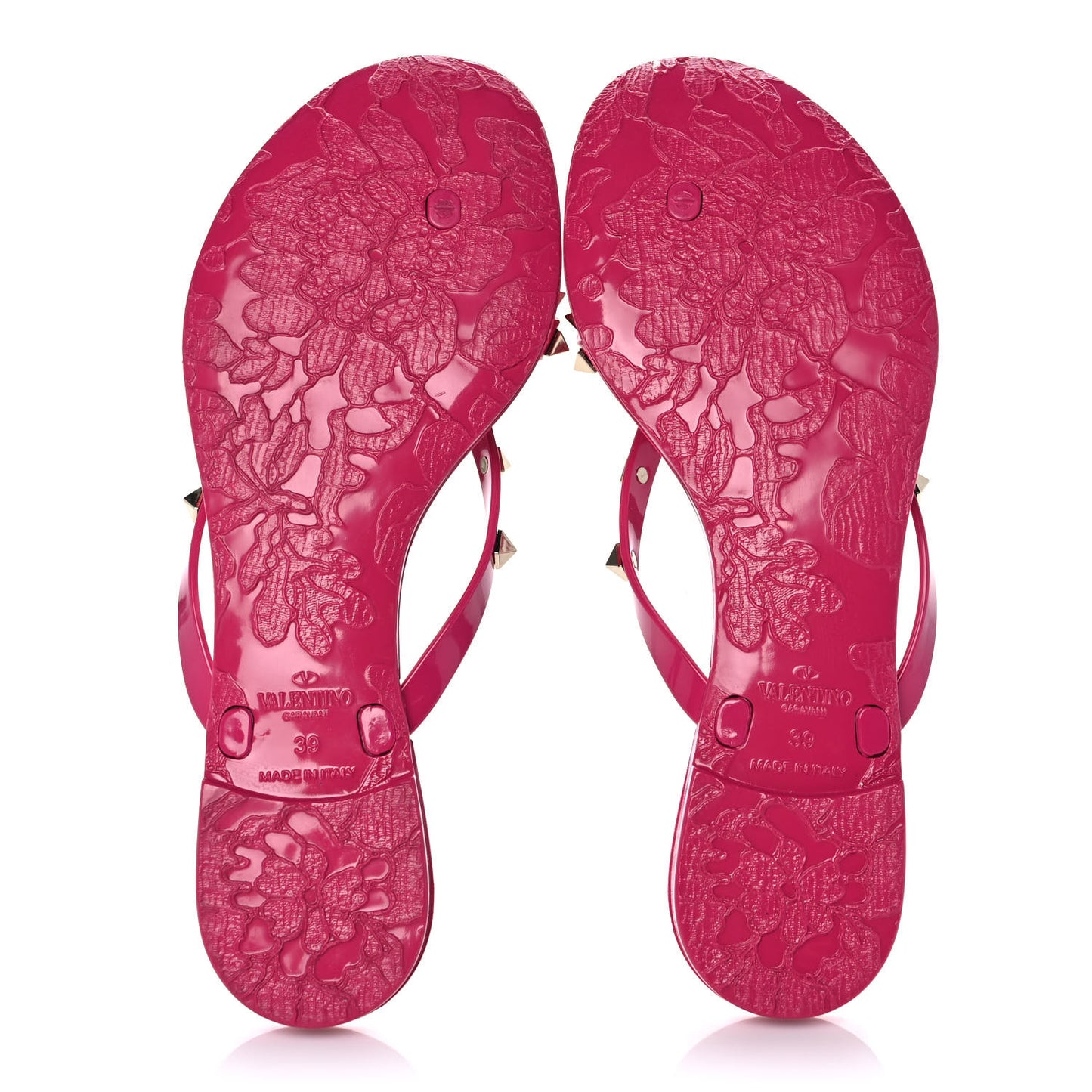 PVC Jelly Rockstud Bow Thong Sandals 39 Blossom
