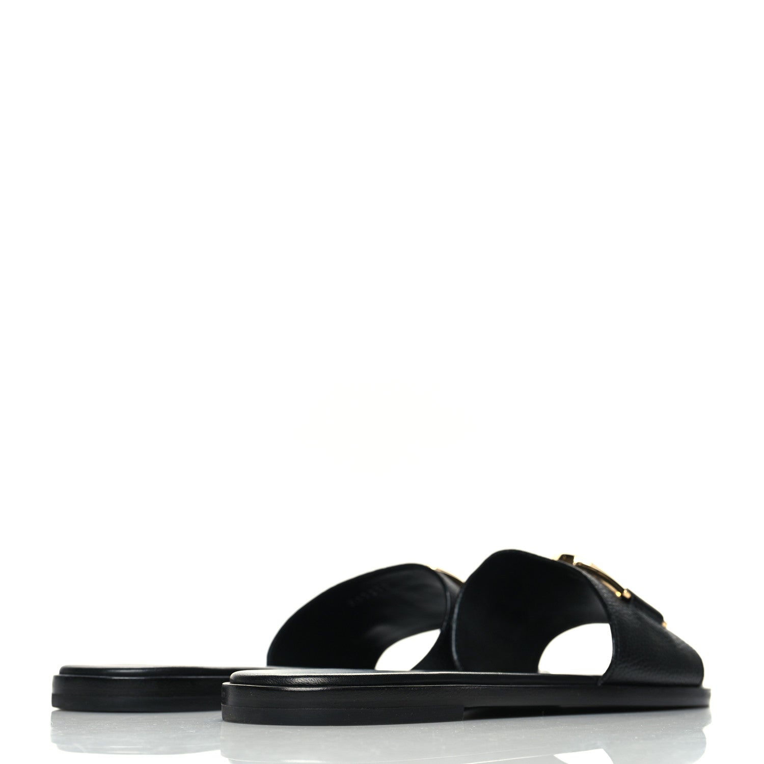 Louis Vuitton Calfskin Lock It Flat Mules 39 Black 4 of 9