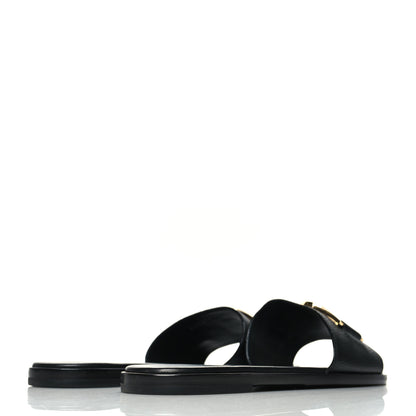 Louis Vuitton Calfskin Lock It Flat Mules 39 Black 4 of 9