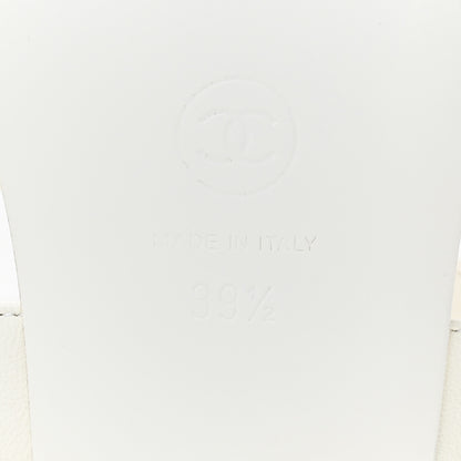 Chanel Lambskin CC Leaf Thong Sandals 39.5 White 6 of 9