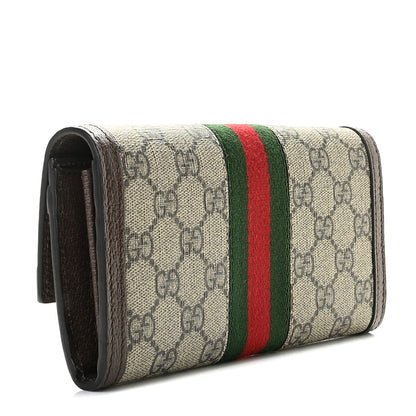 Gucci GG Supreme Monogram Web Ophidia Continental Wallet Brown 3 of 7