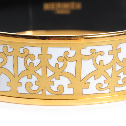 Hermes Enamel Printed Wide Balcons du Guadalquivir Bracelet 65 Gold 3 of 5