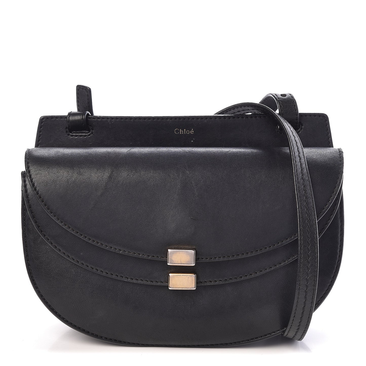 Calfskin Mini Georgia Crossbody Bag Black
