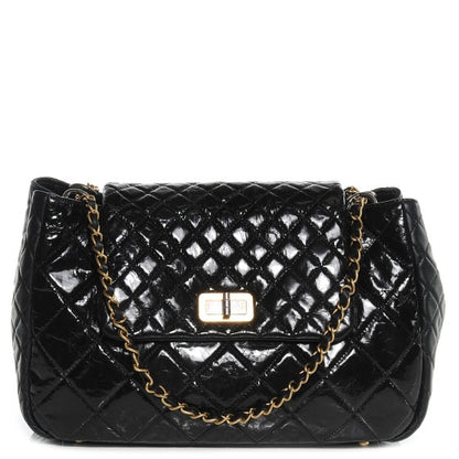 Chanel Glazed Crinkled Large East West Flap Black 1 of 8