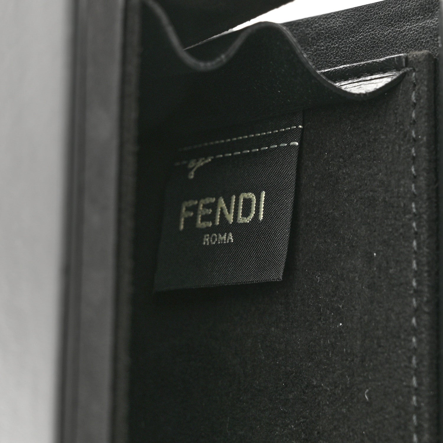 Fendi Vitello Grace Light Logo Horizontal Box Crossbody Bag Black 7 of 11