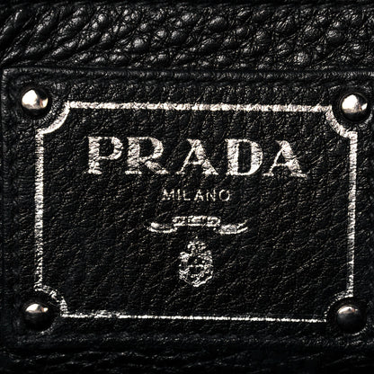 Prada Glace Calf Twin Pocket Tote Black 10 of 26