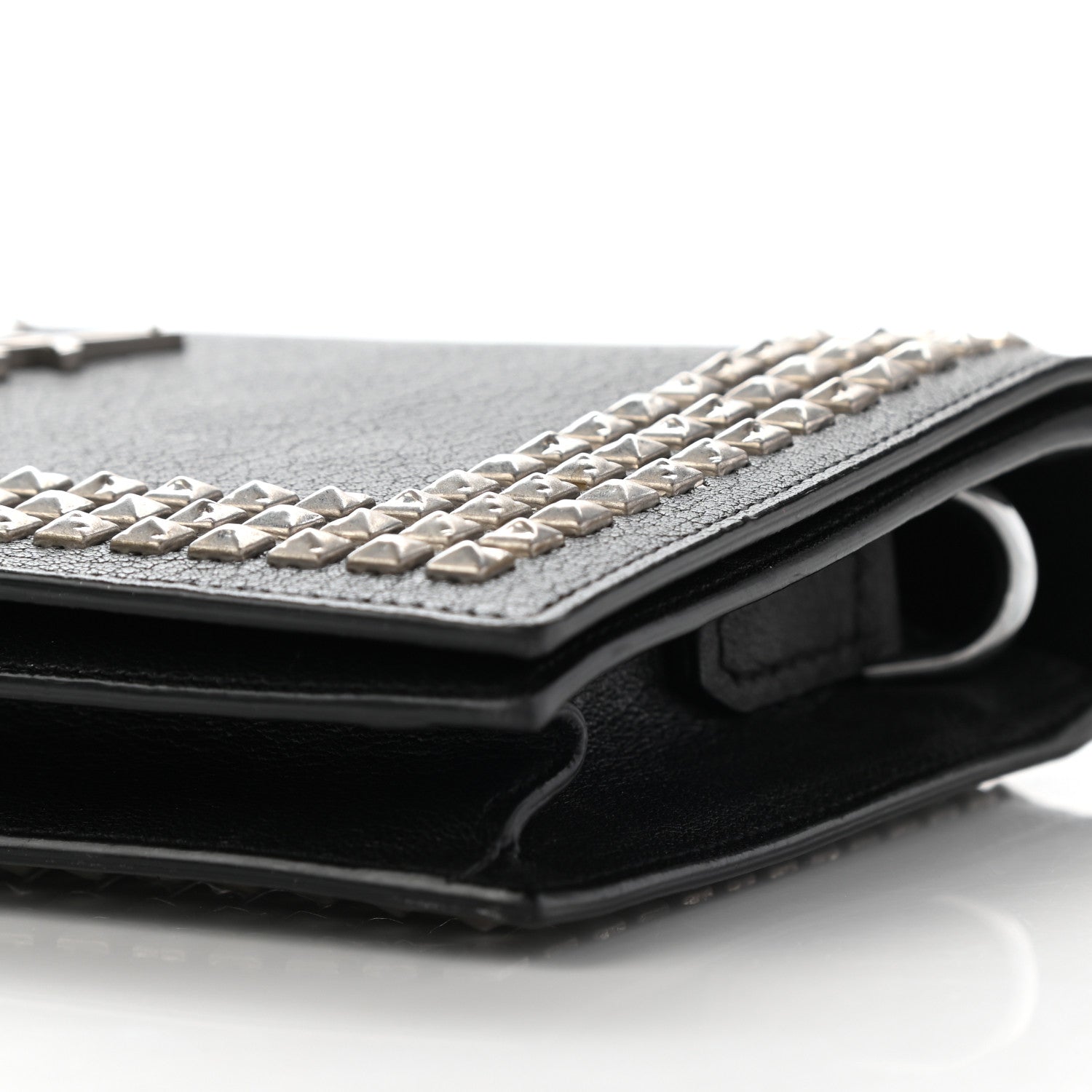 Saint Laurent Calfskin Studded Monogram Bag Black 10 of 10