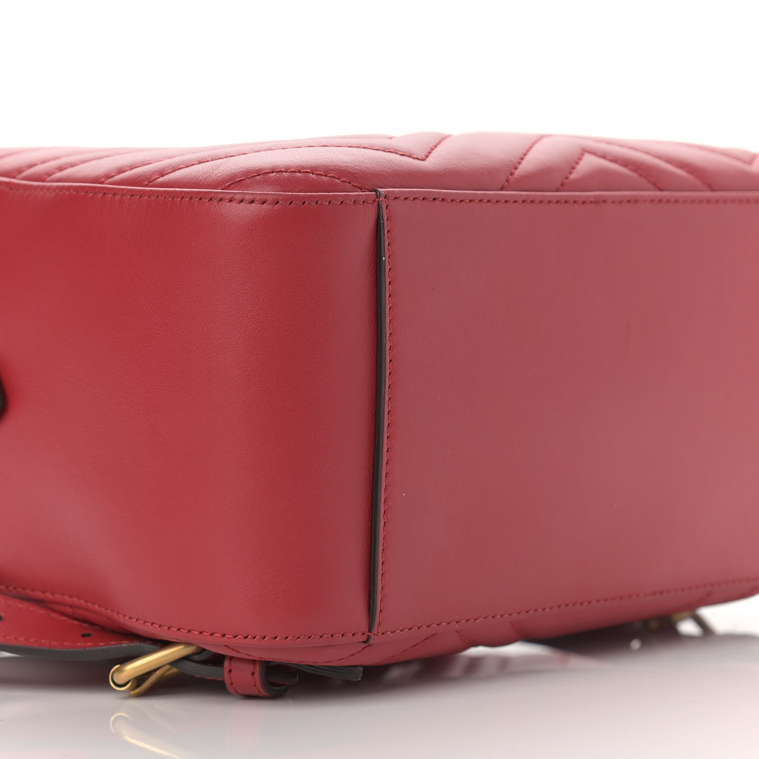 Gucci Calfskin Matelasse GG Marmont Dome Backpack Hibiscus Red 8 of 13