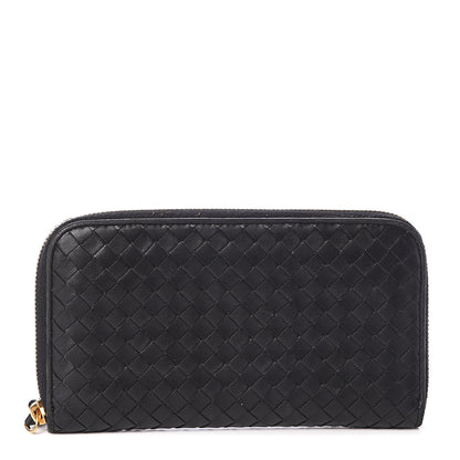 Bottega Veneta Nappa Intrecciato Zip Around Wallet Black 1 of 5