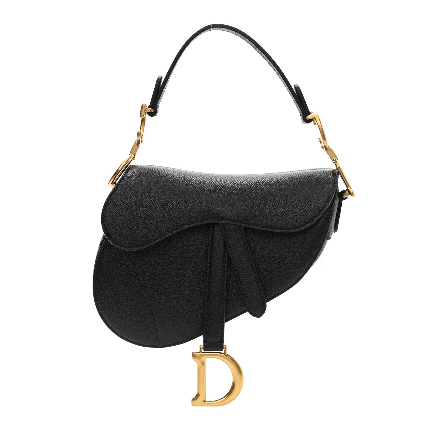 Christian Dior Grained Calfskin Mini Saddle Bag Black 1 of 10