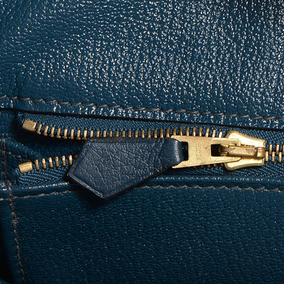 Hermes Taurillon Clemence Birkin 35 Bleu Thalassa 17 of 24