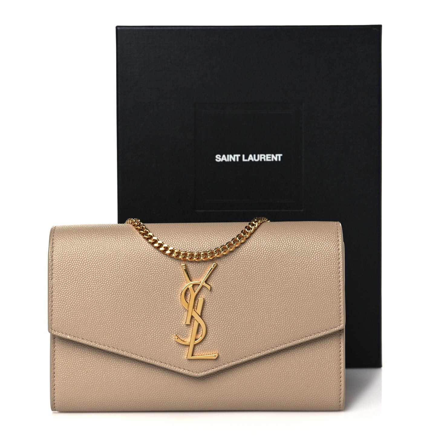 Grain De Poudre Monogram Uptown Chain Wallet Dark Beige