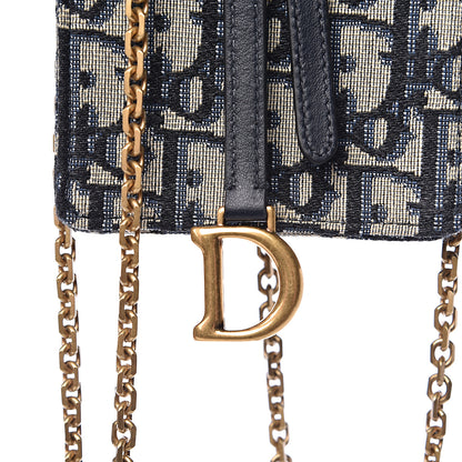 Christian Dior Oblique Saddle Clutch Chain Blue 9 of 10