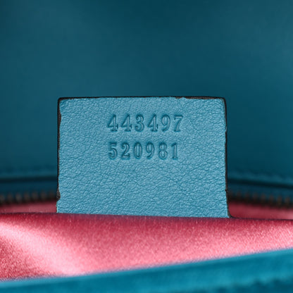 Gucci Velvet Matelasse Small GG Marmont Shoulder Bag Pavone Cyan 7 of 11