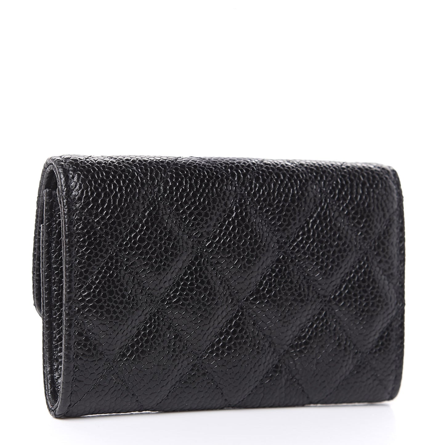 Caviar Quilted Flap Card Holder So Black