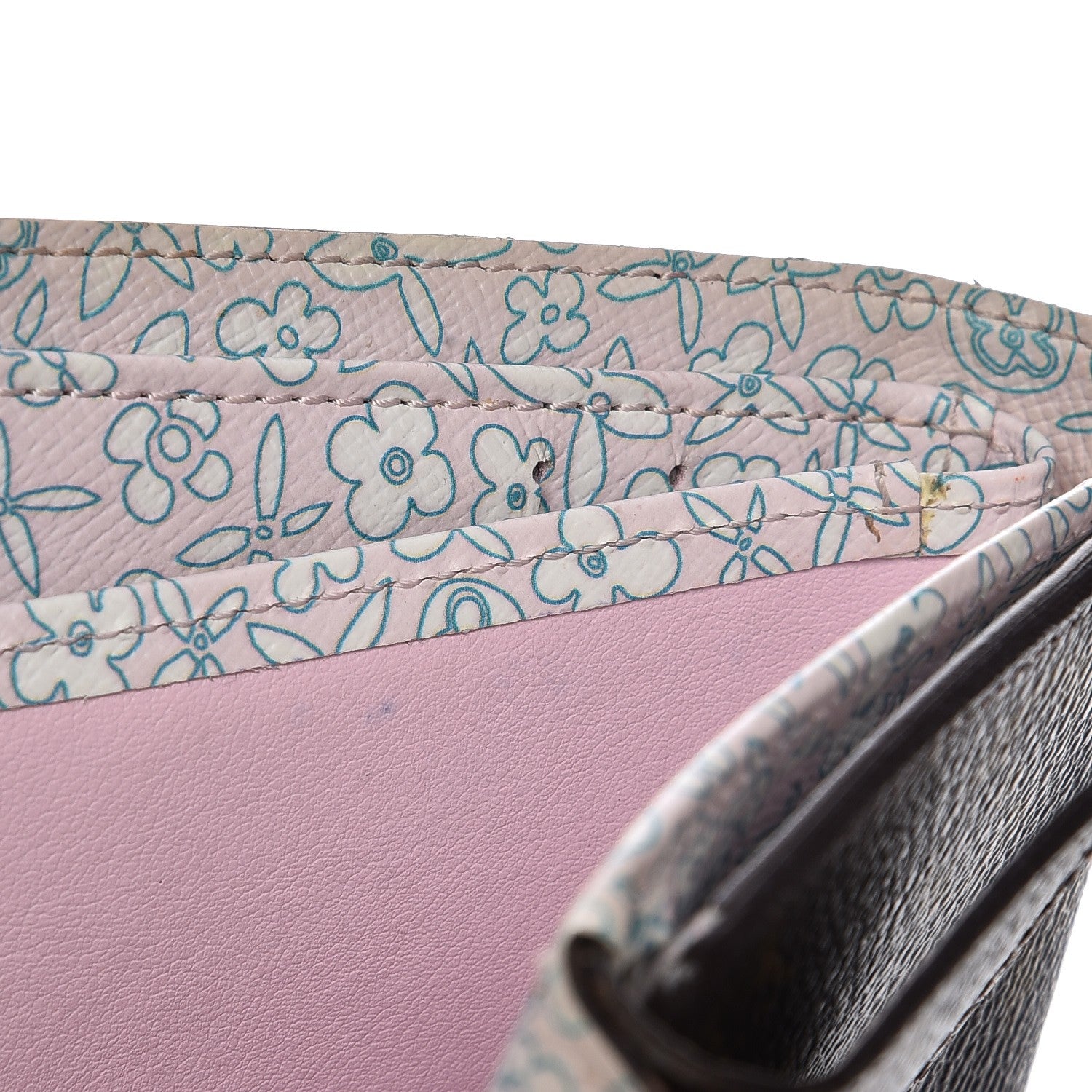 Louis Vuitton Monogram Fleuri Elise Wallet Rose 9 of 10