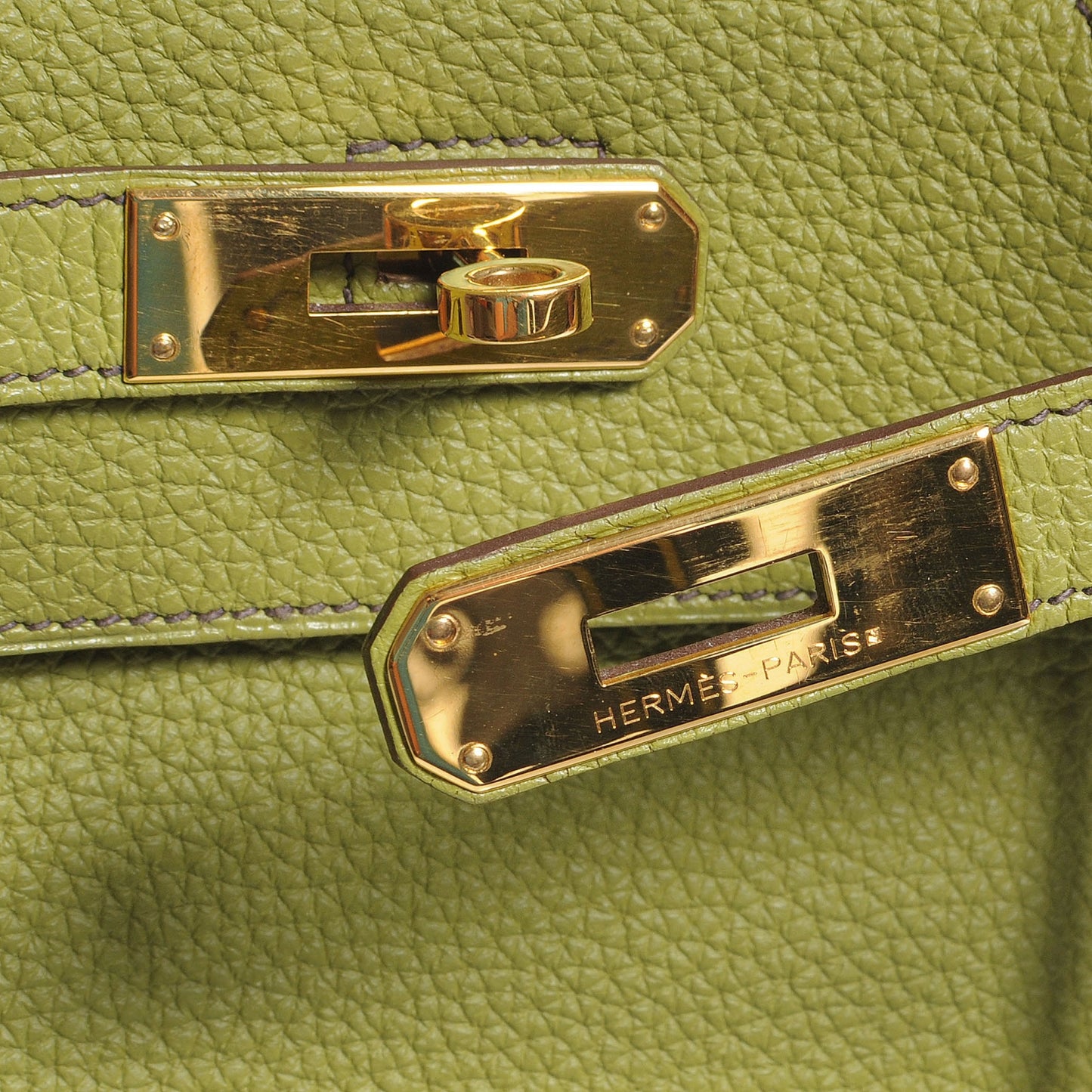 Taurillon Clemence Birkin 40 Vert Anis