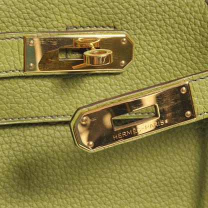 Hermes Taurillon Clemence Birkin 40 Vert Anis 6 of 10