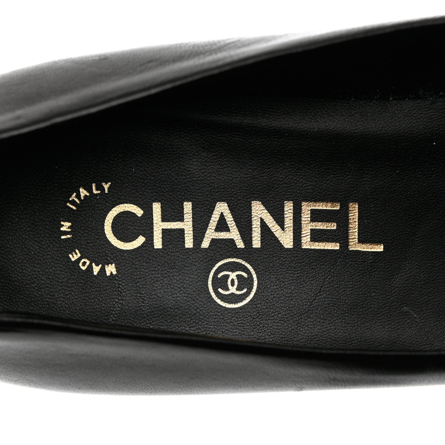 Chanel Lambskin Patent Calfskin Cap Toe CC Pumps 38 Black 6 of 14