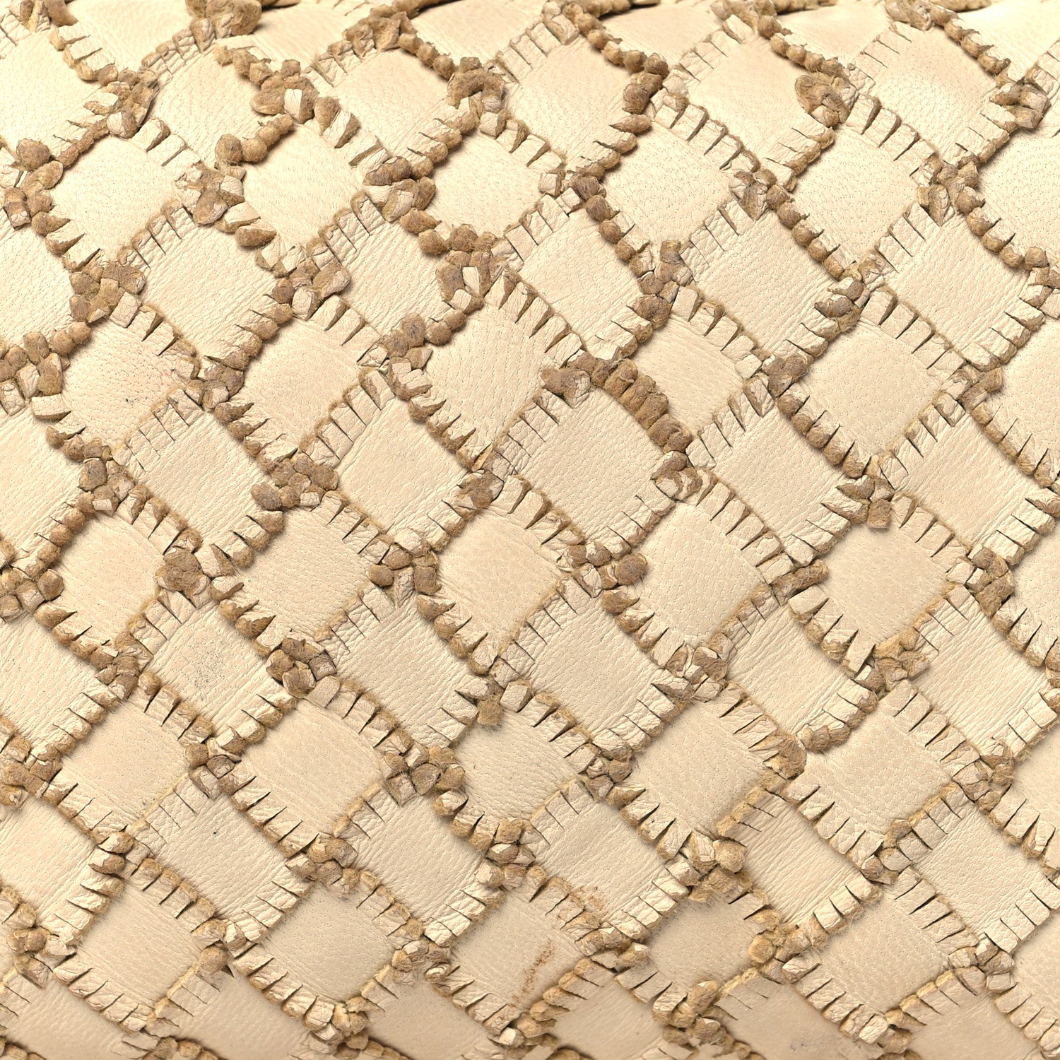 Bottega Veneta Ayers Nappa Fringe Intrecciato Knot Clutch Grey Beige 7 of 9