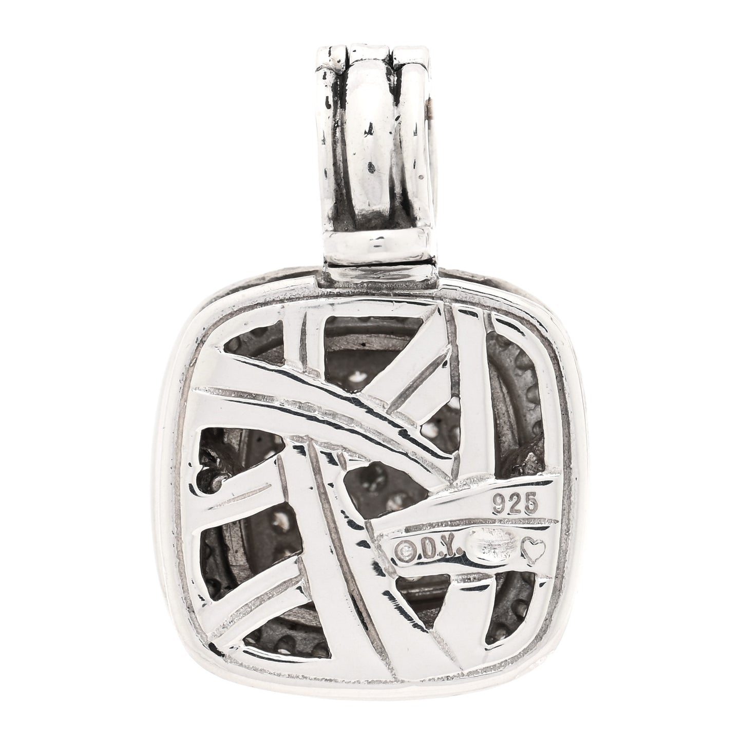 Sterling Silver Pave Diamond 10mm Albion Pendant