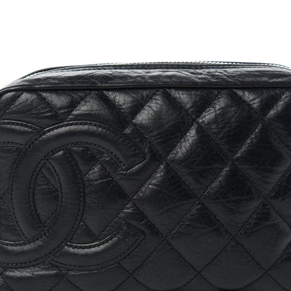 Chanel Aged Calfskin Quilted Cambon Cosmetic Case Black 10 of 10