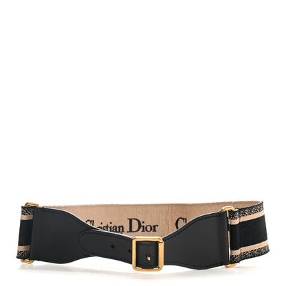 Christian Dior Canvas Embroidered Large Book Belt 85 34 Black Beige 5 of 10