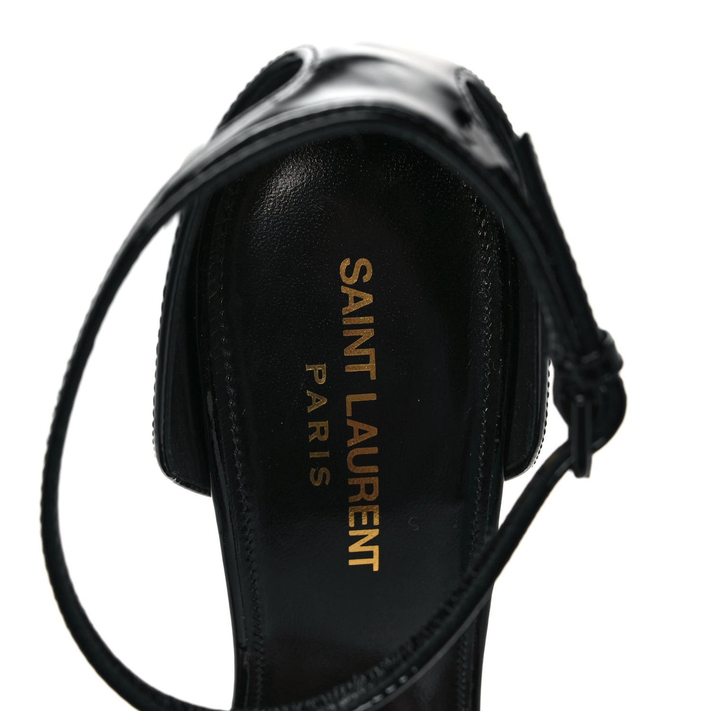 Patent Calfskin Opyum 110 Sandals 39 Black Gold