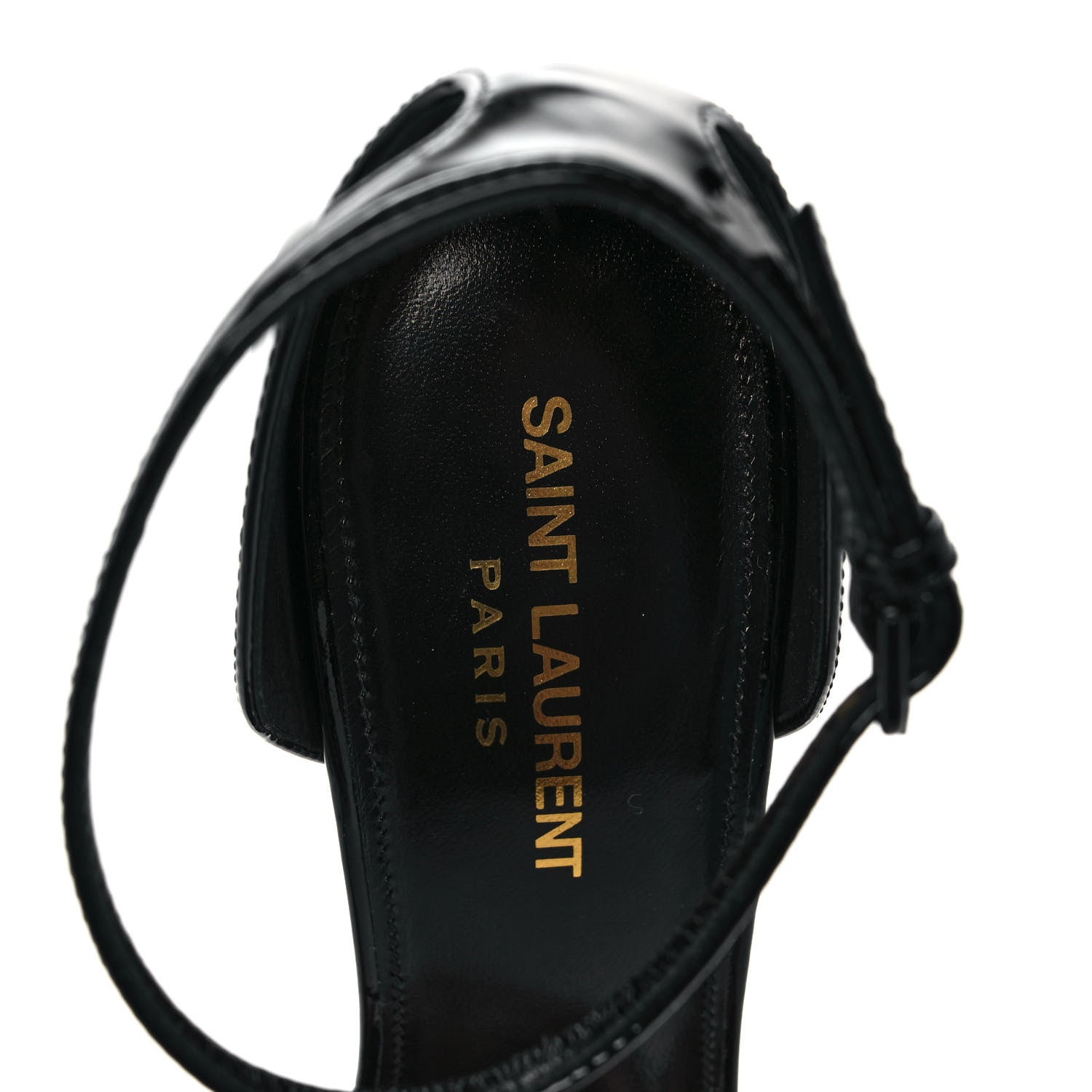 Saint Laurent Patent Calfskin Opyum 110 Sandals 39 Black Gold 7 of 8