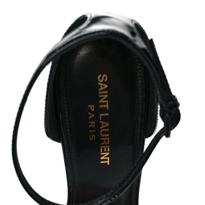 Saint Laurent Patent Calfskin Opyum 110 Sandals 39 Black Gold 7 of 8