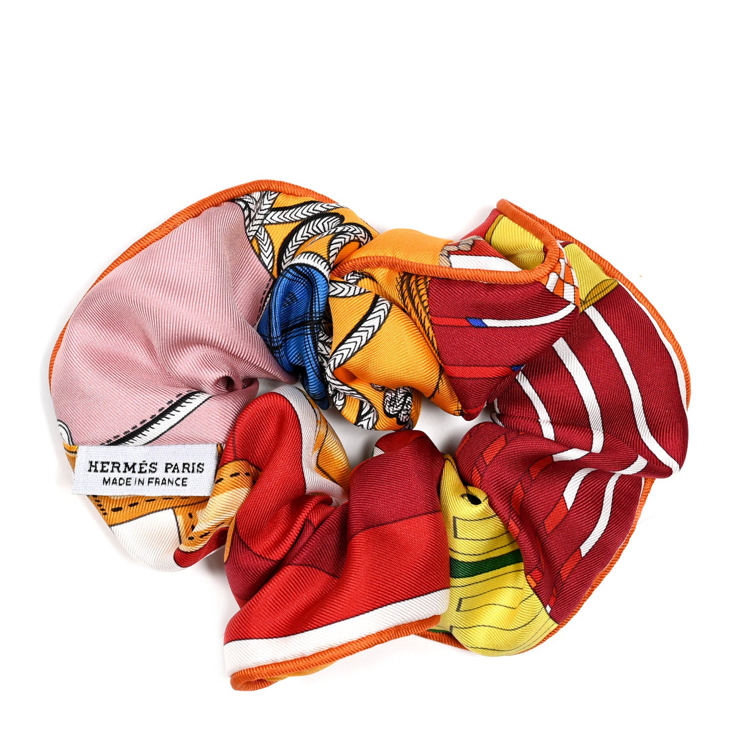 Silk Patchwork Claudia Scrunchie Orange Fruite