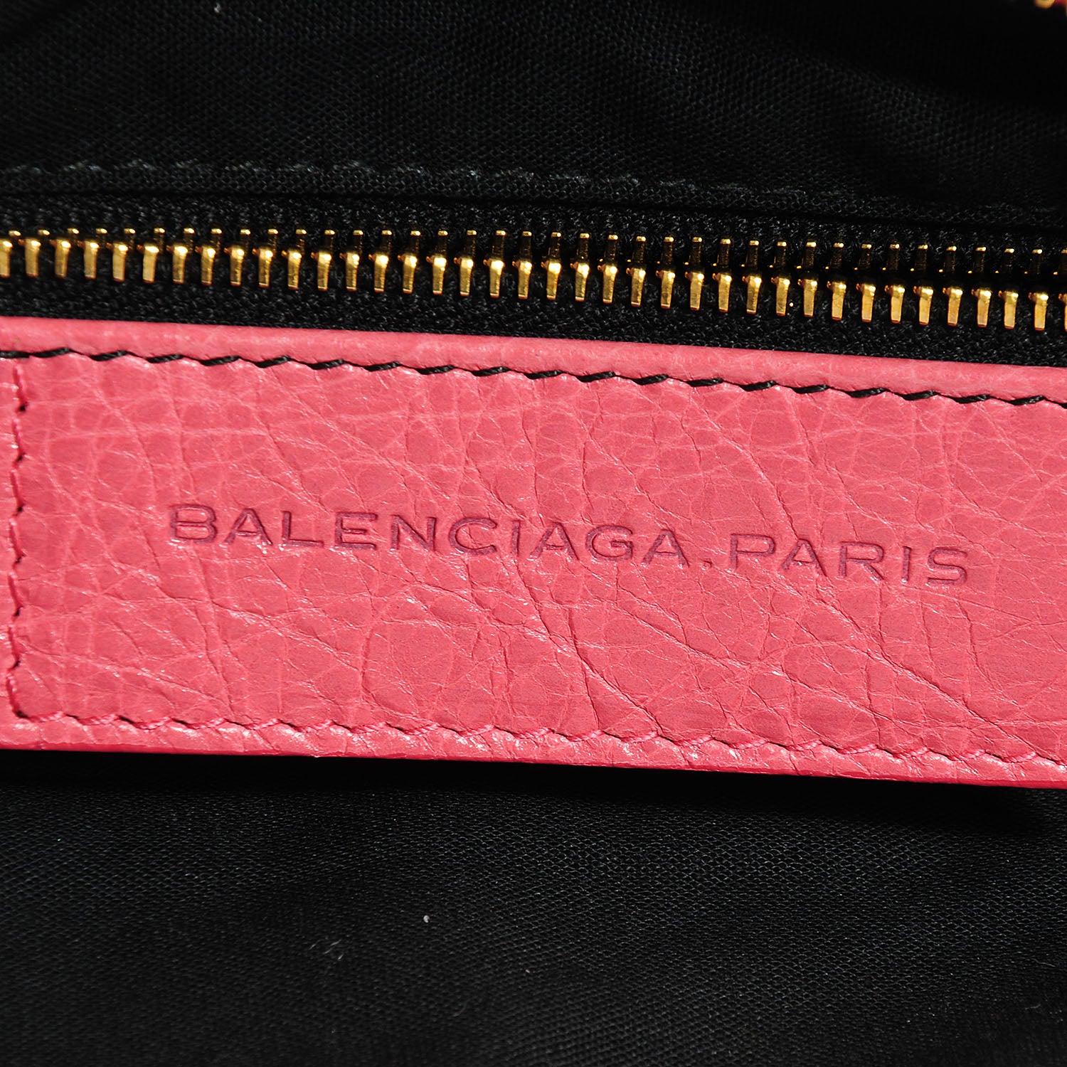 Balenciaga Agneau Giant 12 Gold Hardware Flat Handle Clutch Rose Bonbon 9 of 18