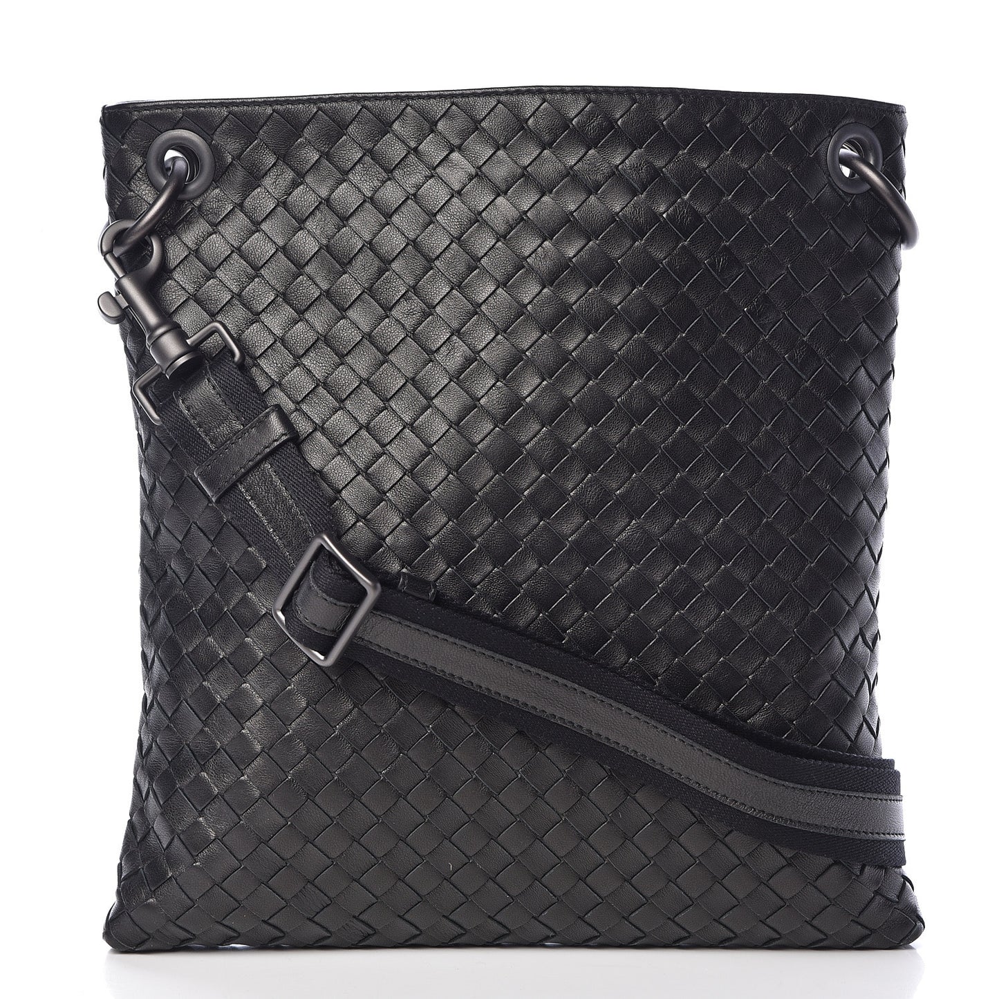 Nappa Intrecciato VN Crossbody Messenger Bag Black